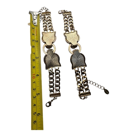 ALDO Panther Head Rhinestone Chain Link Bracelets (Set of 2) 5” - Picture 7 of 7
